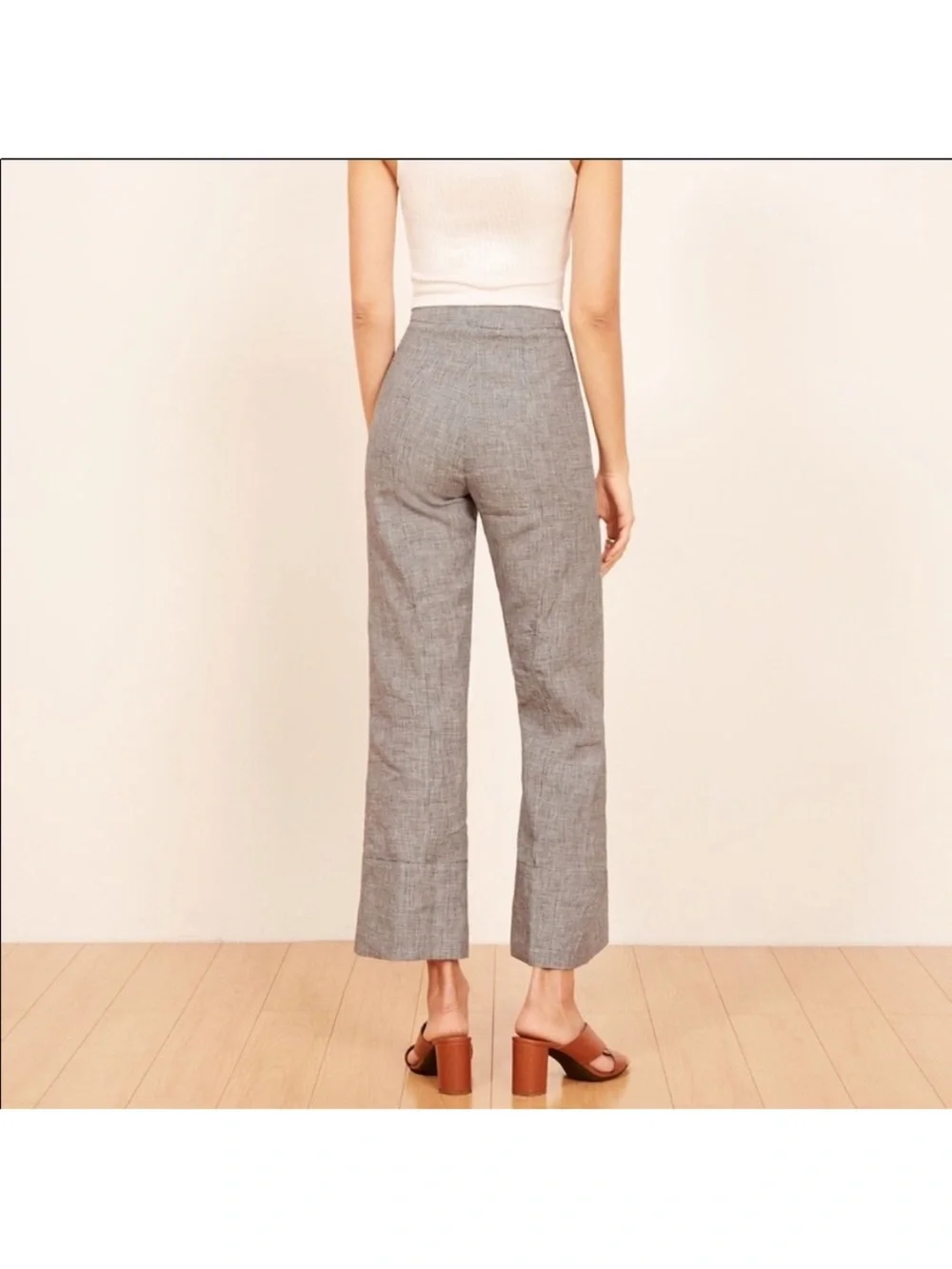 Reformation Dunne Linen Cropped Pant Sz 2